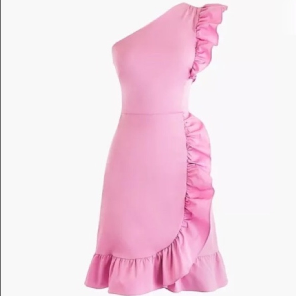 J.crew One Shoulder Ruffle Dress